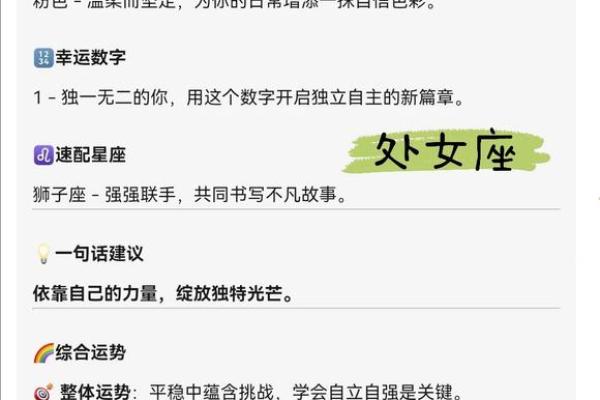 2025年处女座每月运势详解全年运势预测与建议