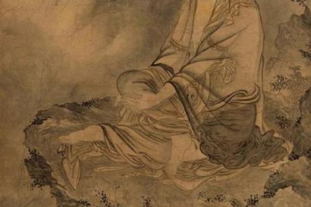 观音灵签舜天子传位水墨