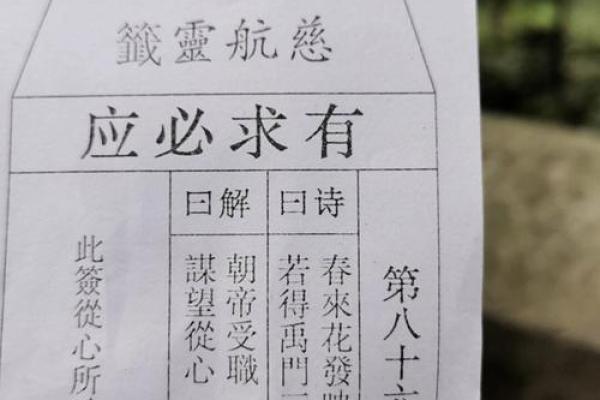 观音灵签第65签事业