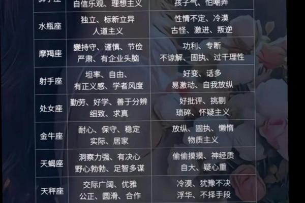 十二星座的秘密特征及性格解析