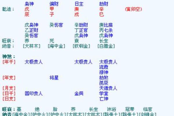 八字四柱排盘 八字四柱排盘