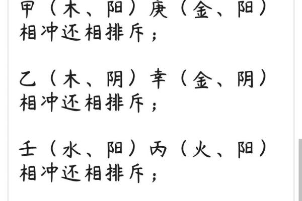 相冲的八字