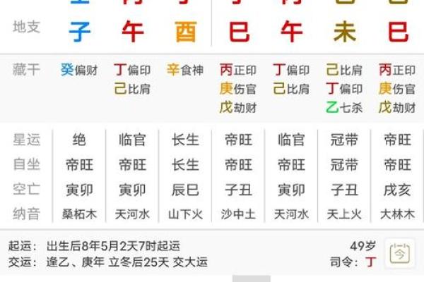 阴历生辰八字五行查询